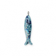 Breloques en céramique DQ® grecque sardine Bleu