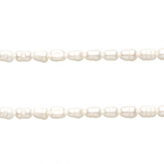 BQ Perles d'eau douce "grain de riz" 6x5 mm Blanc naturel