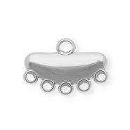 BY31® Apprêts en acier Inox connecteur semi-ovale avec 6 anneaux Argenté