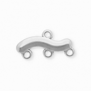 BY31® Apprêts en acier Inox connecteur ondulée avec 4 anneaux Argenté