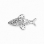 BY31® Apprêts en acier Inox connecteur poisson avec 2 anneaux Argenté