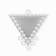 BY31® Apprêts en acier Inox connecteur triangle avec 6 anneaux Argenté