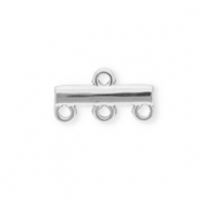 BY31® Apprêts en acier Inox connecteur barre avec 4 anneaux Argenté