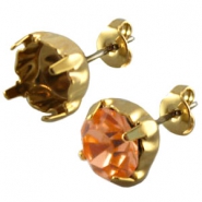 Boucles d'oreilles puces DQ pour chaton Swarovski SS39 Doré