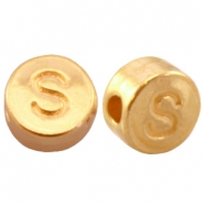 Perles alphabet en métal DQ lettre S Doré (sans nickel)