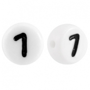 Perles acryliques chiffres 7 blanc