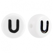 Perles acryliques alphabet lettre U blanc