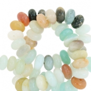 Pierres naturelles Calcédoine (Quartz) disque 4mm disque Turquoise multicolore