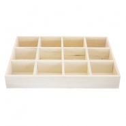 Présentoir bijoux en bois 12 cases naturel (couleur naturelle du bois)