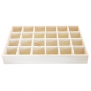 Présentoir bijoux en bois 24 cases naturel (couleur naturelle du bois)