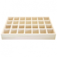 Présentoir bijoux en bois 28 cases naturel (couleur naturelle du bois)