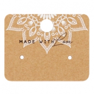 Cartes à bijoux "made with love" marron