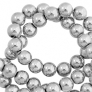 Perles hématites rond 8mm gris clair