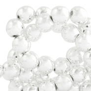 Perles hématites rond 8mm revêtement métallique argenté