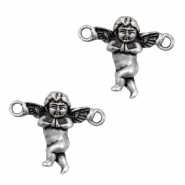 Breloques en métal TQ connecteur ange argenté antique