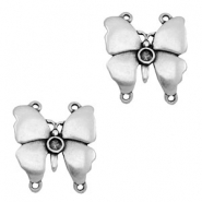 Breloques en métal TQ connecteur papillon avec sertis argenté antique