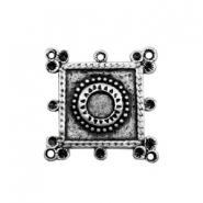 Breloques en métal TQ carré avec serti pour Swarovski PP32 argenté antique