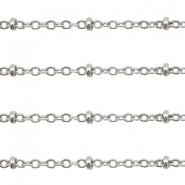 Apprêts en acier inox maille jaseron 2mm argenté