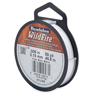 Beadalon Wildfire Wire 0.15mm Blanc gel
