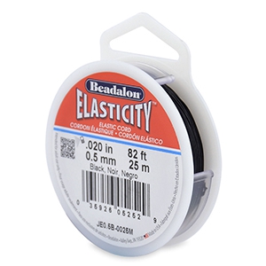 Beadalon Elastic Stringing Wire 0.5mm 25 metre Noir