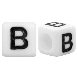 Perles acryliques alphabet lettre B blanc