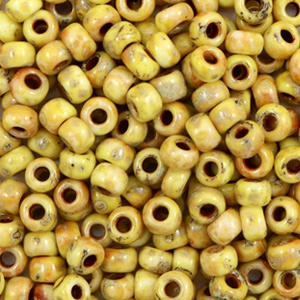 Perles de rocailles Miyuki 6/0 Opaque picasso yellow 6-4512