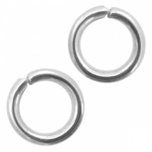 Appr&ecirc;ts en acier inox anneau bris&eacute; 5mm argent&eacute; antique