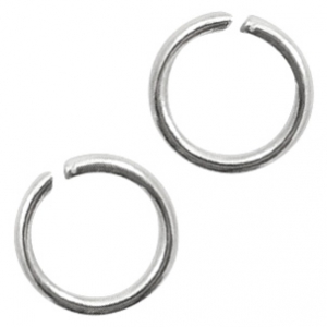 Appr&ecirc;ts en acier inox anneau bris&eacute; 5mm argent&eacute; antique