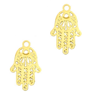 Pendentifs boh&egrave;mes main de Fatma dor&eacute;