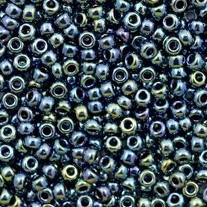 Perles de rocailles Miyuki 8/0 Metallic iris gunmetal grey 8-456
