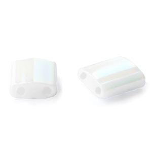Perles Miyuki tila 5x5mm White pearl AB TL-471