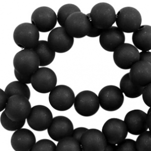 Perles acryliques 6mm mat Noir