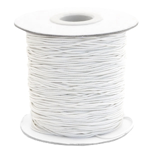 Fil &eacute;lastique color&eacute; 0.8mm blanc cass&eacute;