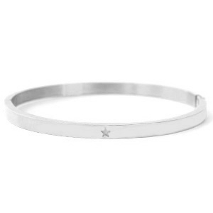 Bracelets en acier inox avec &eacute;toile Argent&eacute;