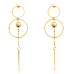Boucles d'oreilles en acier Inox Dor&eacute;