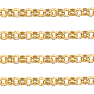 Appr&ecirc;ts en acier inox cha&icirc;ne maille jaseron 3mm Dor&eacute;