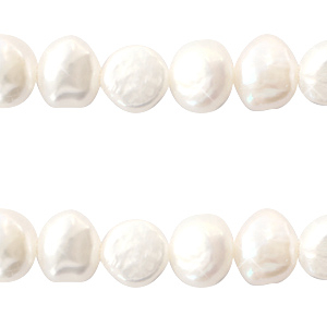 BQ Perles d'eau douce nugget rond 7mm Blanc naturel
