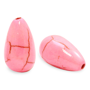 Perles en c&eacute;ramique goutte Rose