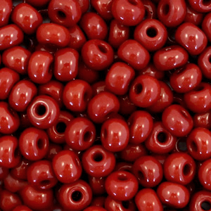 Rocailles Preciosa 6/0-93300 Opaque naturel-Rouge port royale