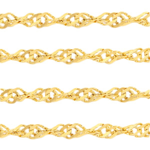 Appr&ecirc;ts en acier inox cha&icirc;ne maille jaseron weave dor&eacute;