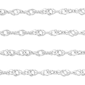 Appr&ecirc;ts en acier inox cha&icirc;ne maille jaseron weave argent&eacute;