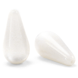 Perles Super Polaris Elements en forme de goutte shiny Blanc bianco