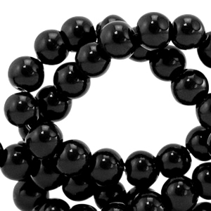 Perles en verre 6 mm Noir