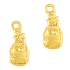 Breloques en m&eacute;tal DQ bonhomme de neige Dor&eacute; (sans nickel)