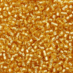 Perles de rocailles Miyuki 11/0 Silverlined dark gold 11-4