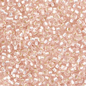 Perles de rocailles Miyuki 11/0 Silverlined light blush beige 11-23