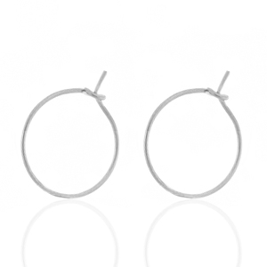 Boucles d'oreilles en acier inox 15mm Argent&eacute;