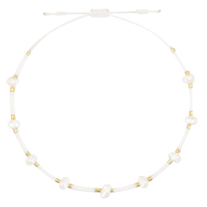Cha&icirc;nes de cheville tendance Miyuki + perles Blanc