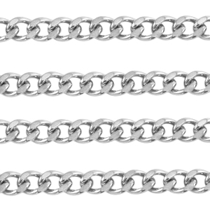 Appr&ecirc;ts en acier inox cha&icirc;ne maille jaseron maille gourmette Argent&eacute;