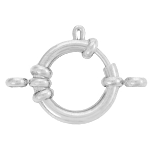 Appr&ecirc;ts en acier inox fermoir bou&eacute;e 18mm avec anneaux Argent&eacute;